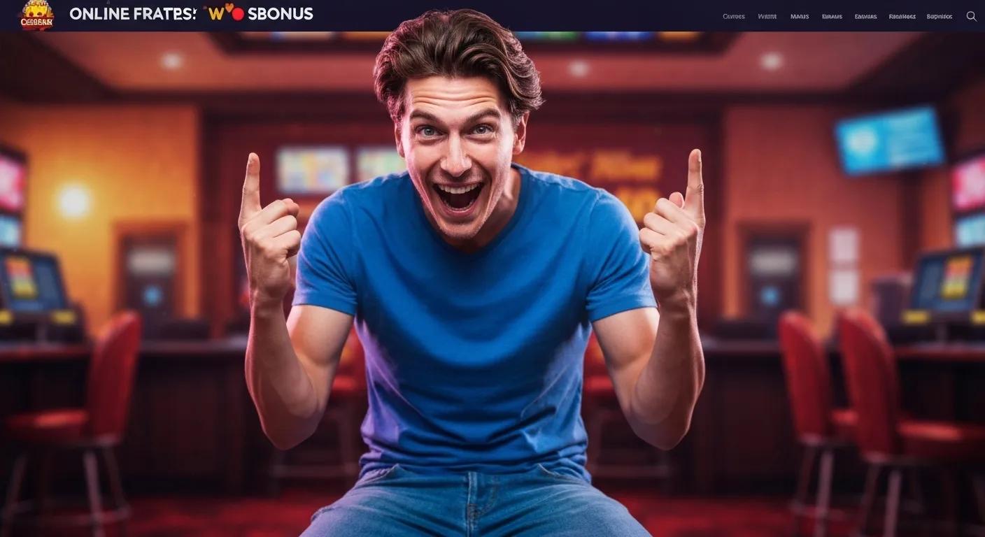 A jubilant Kiwi player celebrating a bonus win at an online casino